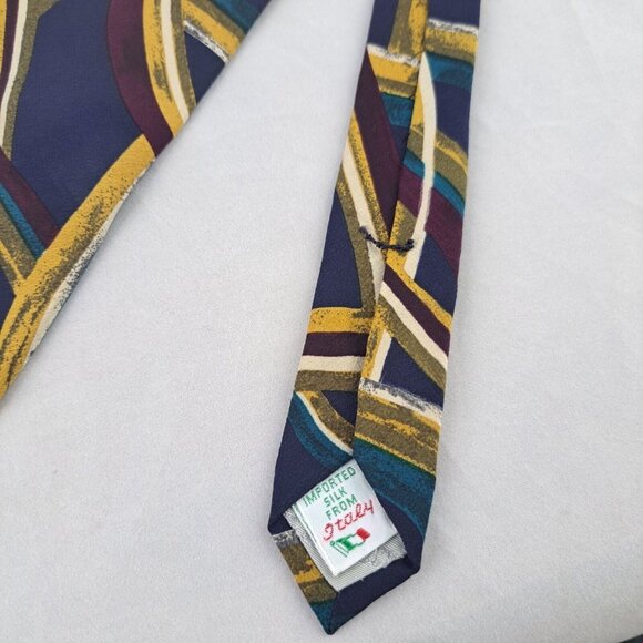 Xandrini 100% Silk Mens Necktie USA Imported Italy Patterned Vintage - Picture 4 of 10
